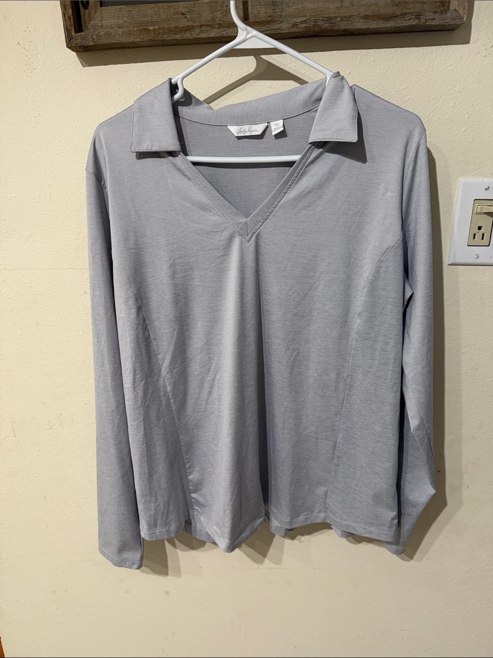 Lady Hagen Light Gray Essential Long Sleeve Golf Polo